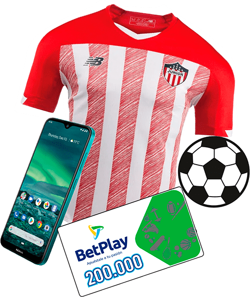 smartphone, camisa del junio FC, bono betplay por $200.000